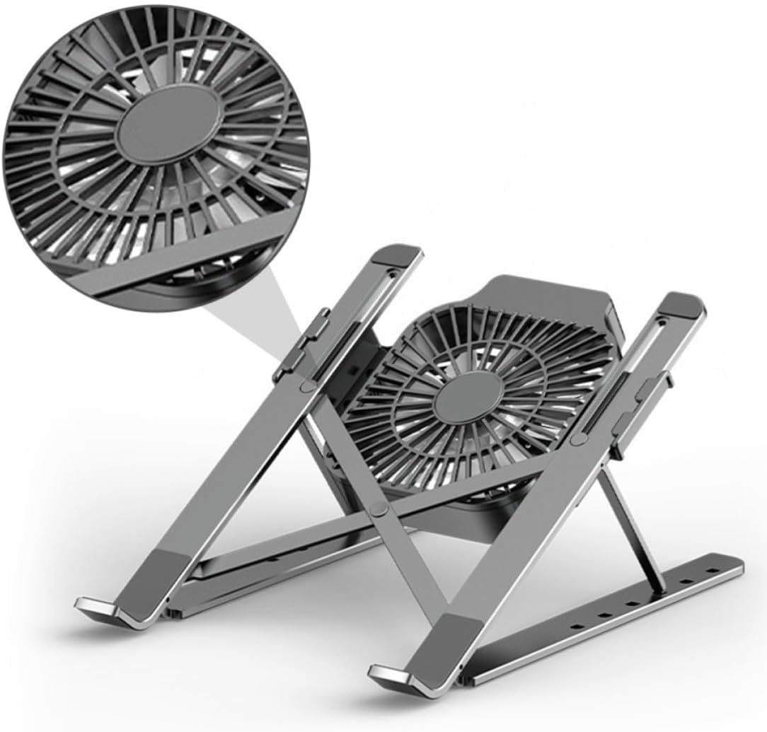 Laptop Computer Stand Foldable Aluminum Alloy with Cooling Fan image 3