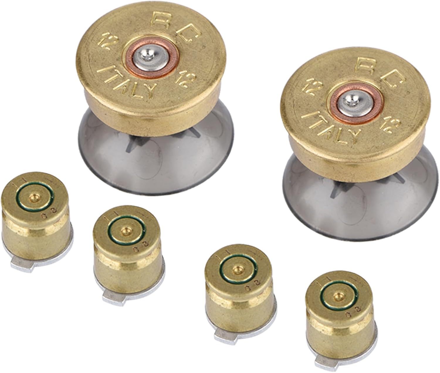 Aluminum Alloy Buttons, 6Pcs Gold Metal Buttons & Thumbstick Mod Kit Fully Compatible with The Original Handle for PS4