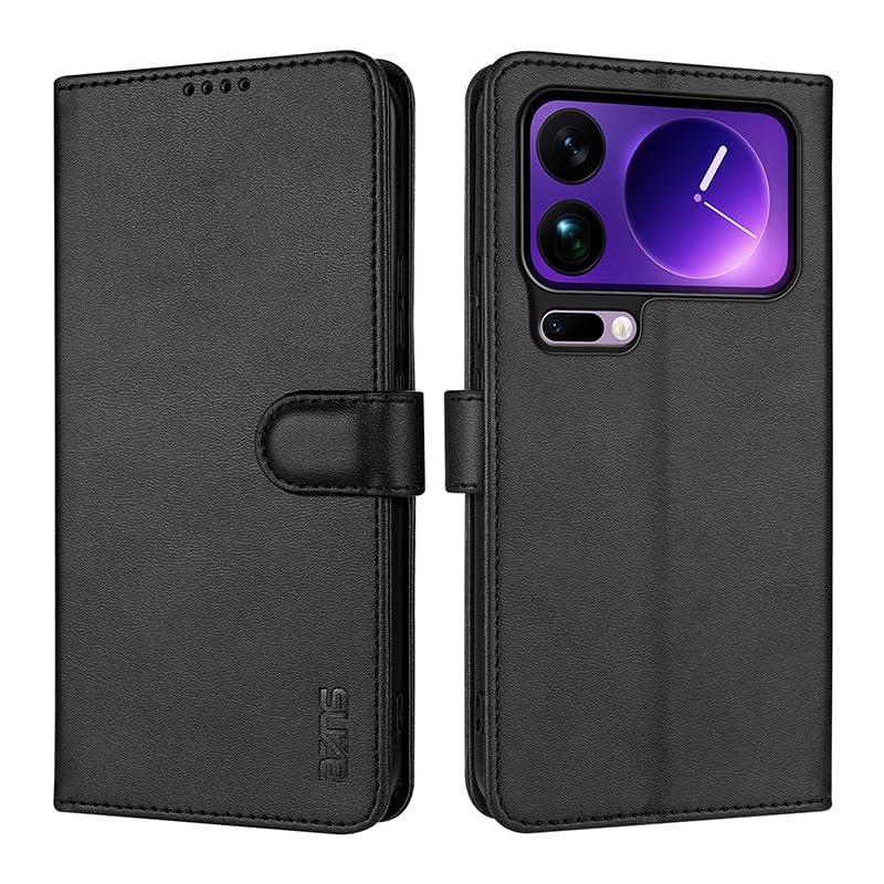 Housse Xiaomi 17 Pro pour vos réunions et sorties avec rabat cuir noir