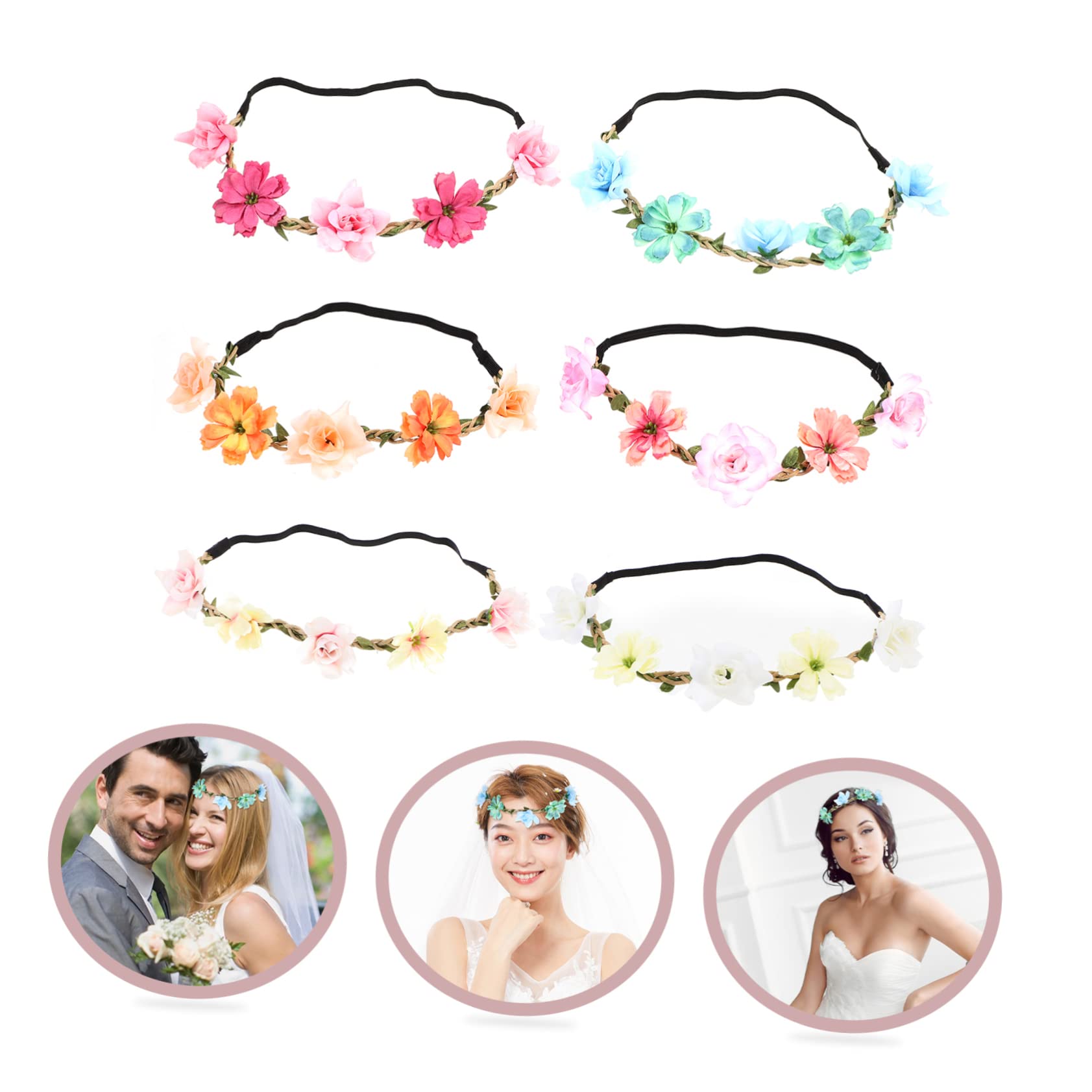 SHERCHPRY 18 Piezas de novia diadema accesorios para el cabello de novia diademas tiara de niñas diademas de flores de flores para seda