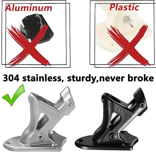 Vista 14 de Soporte para asta de bandera de acero inoxidable 304, soporte de asta de bandera resistente para asta de bandera de 1.02 pulgadas con 2 posiciones