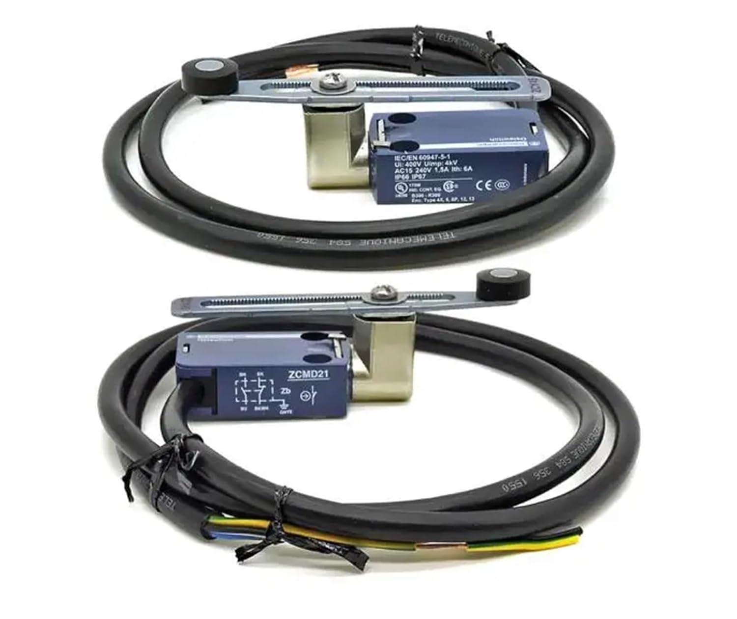 1PCS Limit Switch ZCMD21 Direct Action Metal Roller, 1-Meter Cable, One Open and One Close XCMD2145L1(ZCMD21+ZCY45)