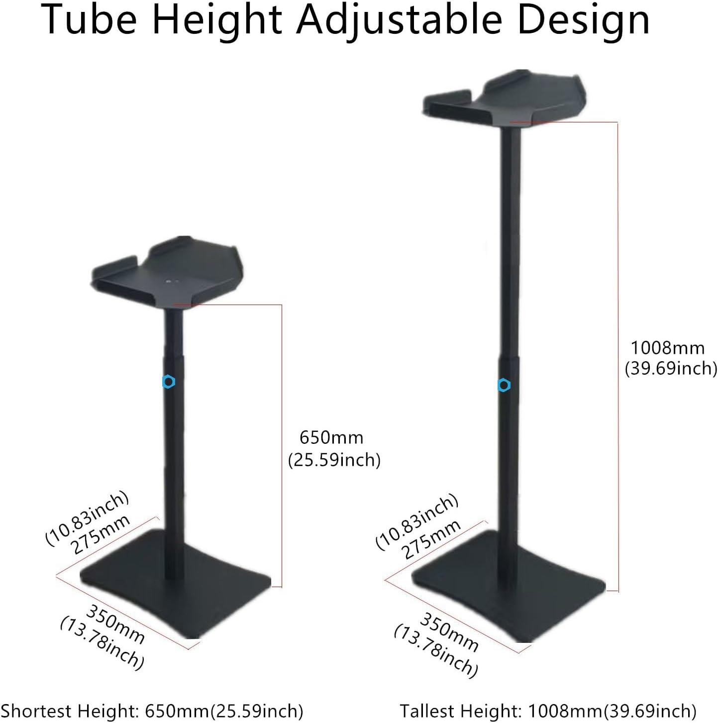 Heavy Duty Adjustable Speaker Stand for Bose S1 Pro/S1 Pro Plus (25-40") - Universal All-Metal Floor Stand, Secure & Stable - Image 4
