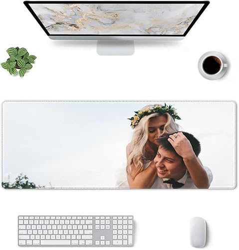 Miniatura 2 de Alfombrilla de mouse grande personalizada, alfombrillas de mouse personalizadas con logotipo de texto fotográfico, alfombrilla de mouse de goma