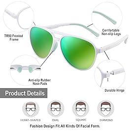 Jefoo Polarized Aviator Sunglasses for Women Men Retro Trendy Sports Sunglasses for Outdoor UV400 Protection