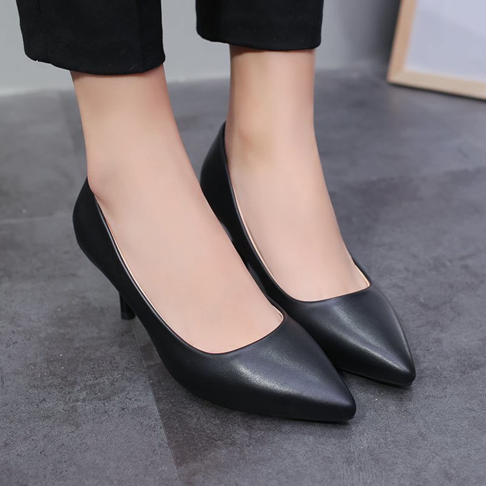 Absatzschuhe Damen Elegant Spitz Pumps Arbeitspumps Mit Stiletto Absatz