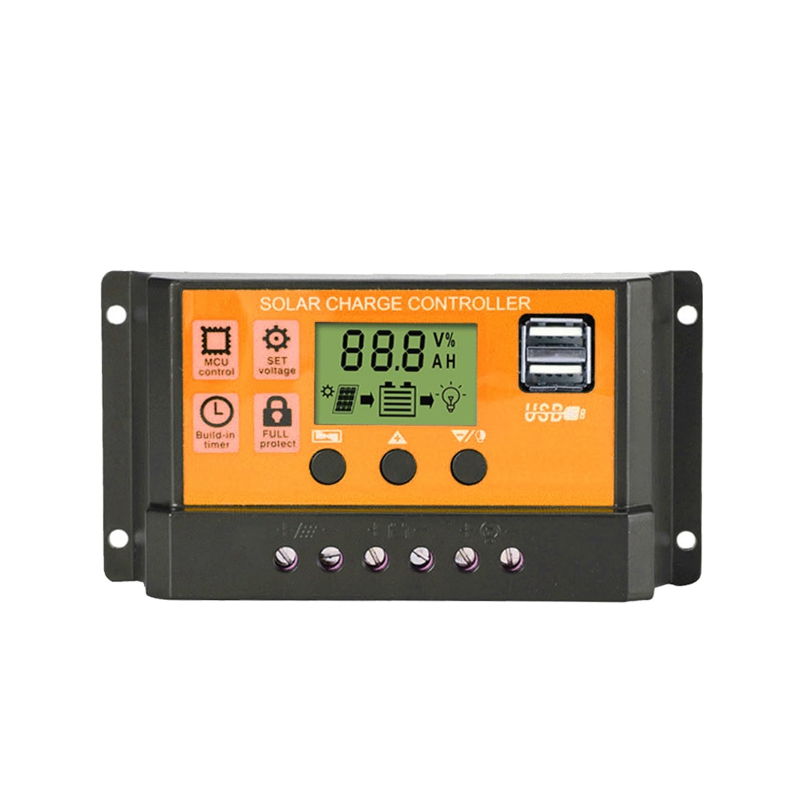 CUDTAPI 100A Solar Controllers Smart Home Solar 12V/24V Char Controller PWM Controllers LCD Dual USB Output Solar Panel PV Regulator