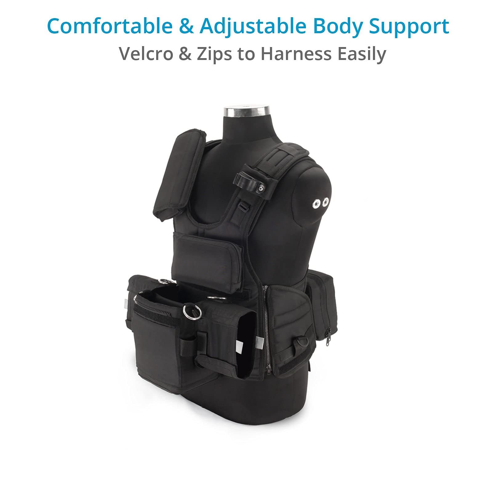 PROAIM ATV gilet tattico audio per fonici e operatori boom | Gilet tattico traspirante con tasche multiple, sistema MOLLE e vestibilità regolabile per registrazioni audio in esterna