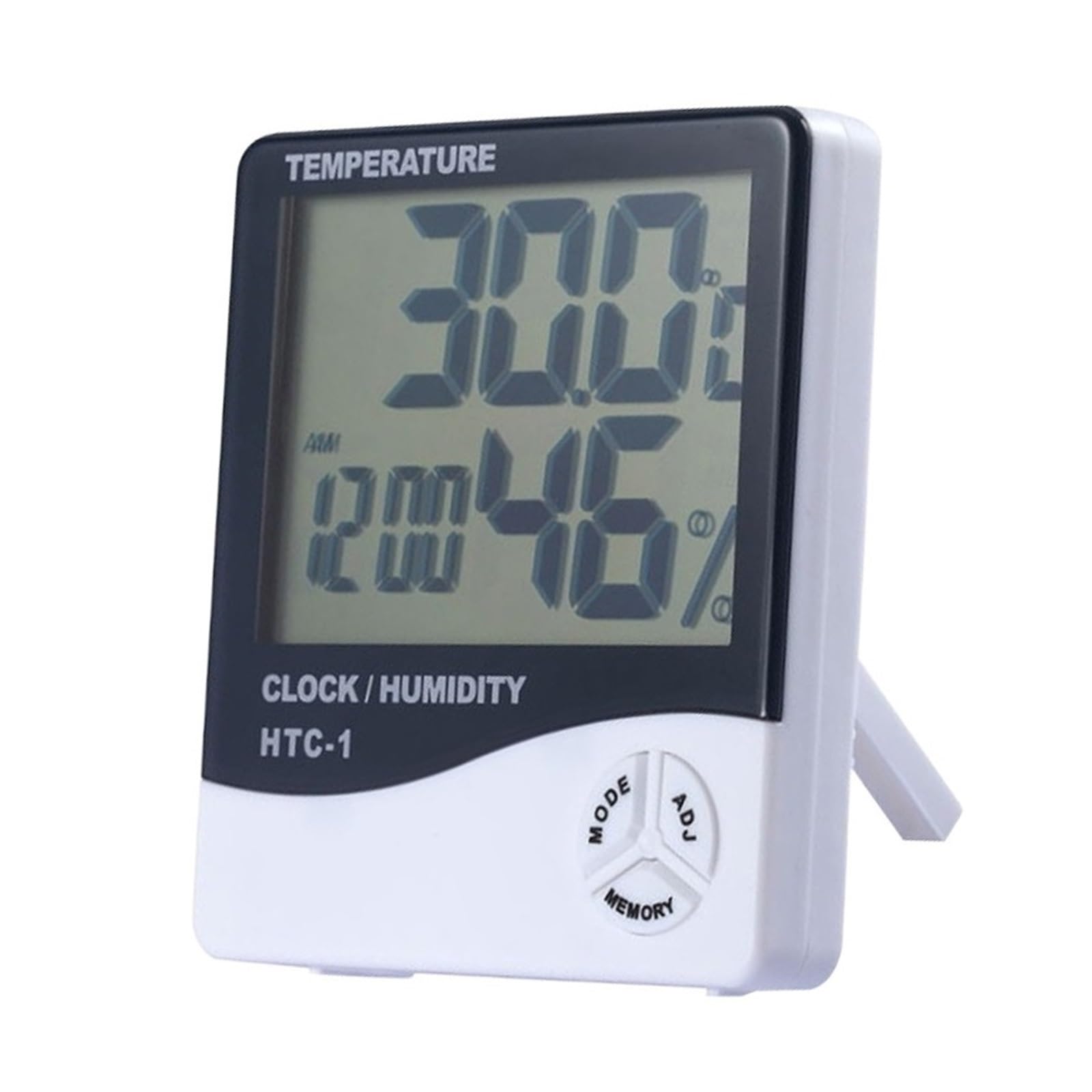 LCD Elektroniczny cyfrowy miernik temperatury i wilgotności Termometr Higrometr Wewnętrzna zewnętrzna stacja pogodowa Budzik, 1