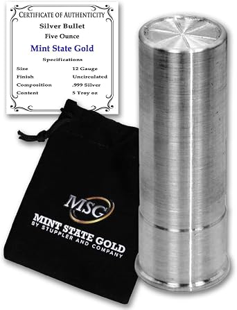 Silver Bullet - 12 Gauge 5 oz - .999 Pure Silver by Mint State Gold