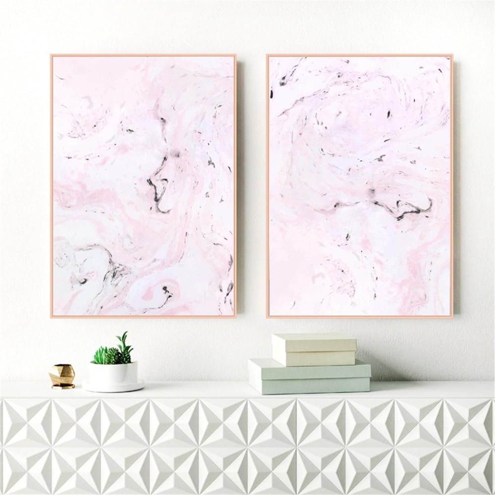 WBYZAC 2 Pieces-Watercolor Marble Texture Abstract Ink Painting Art Canvas Print Nordic Posters and Prints Picture for Living Room Home Office Decor-50 * 70cm (No Frame)