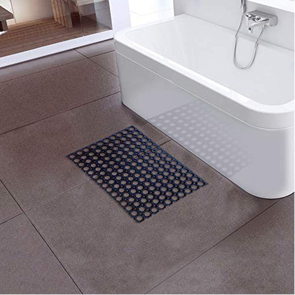 Mats Avenue Rubber Outdoor Door Mat for Home/Bathroom/Bedroom/Office/Main Door/Rainy Season (40x60 cm,Black with Holes) Set of 1 2