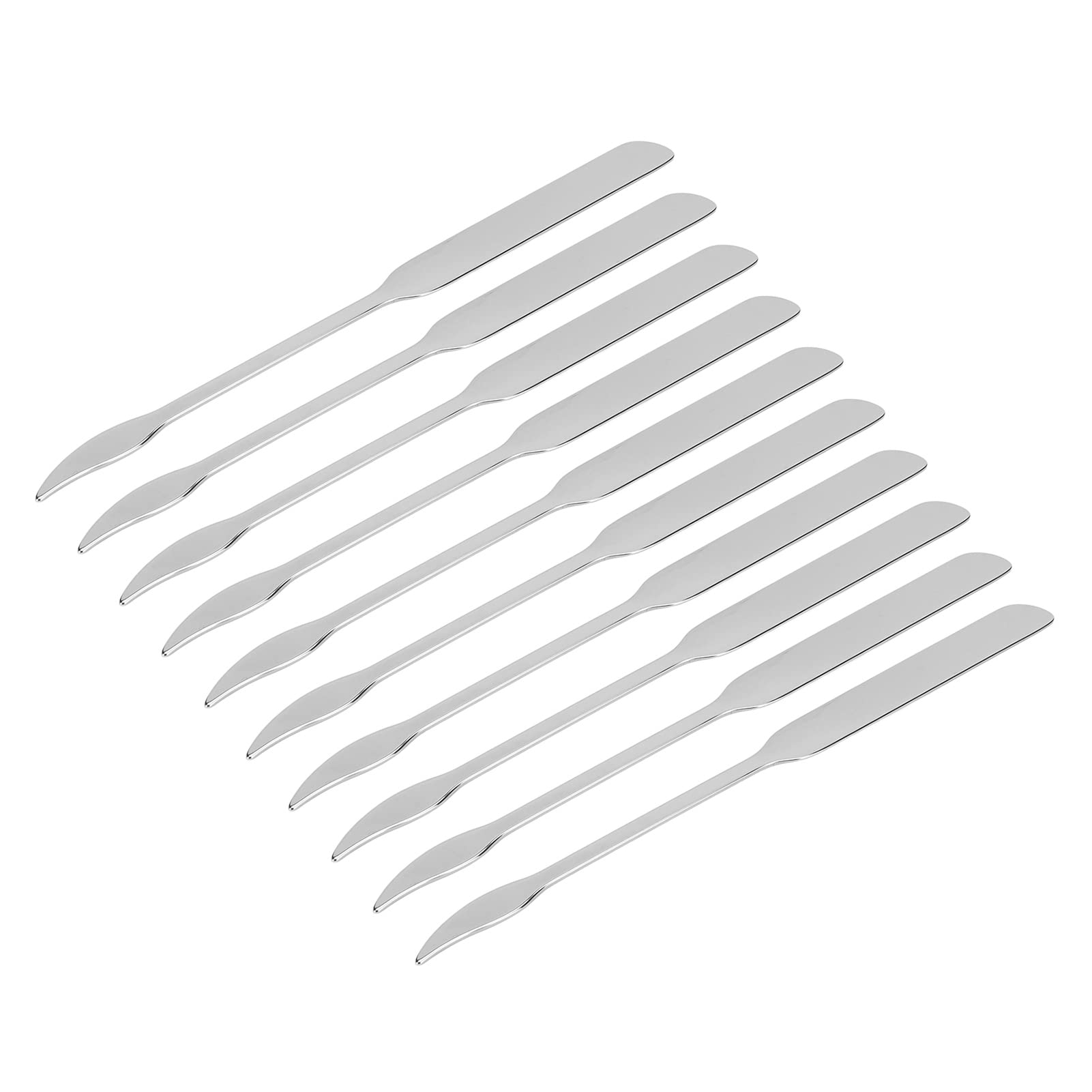 Espátula de Maquillaje de 10 Uds., Herramienta de Acero Inoxidable, espátula de Base de Doble Punta para Accesorios de Maquillaje