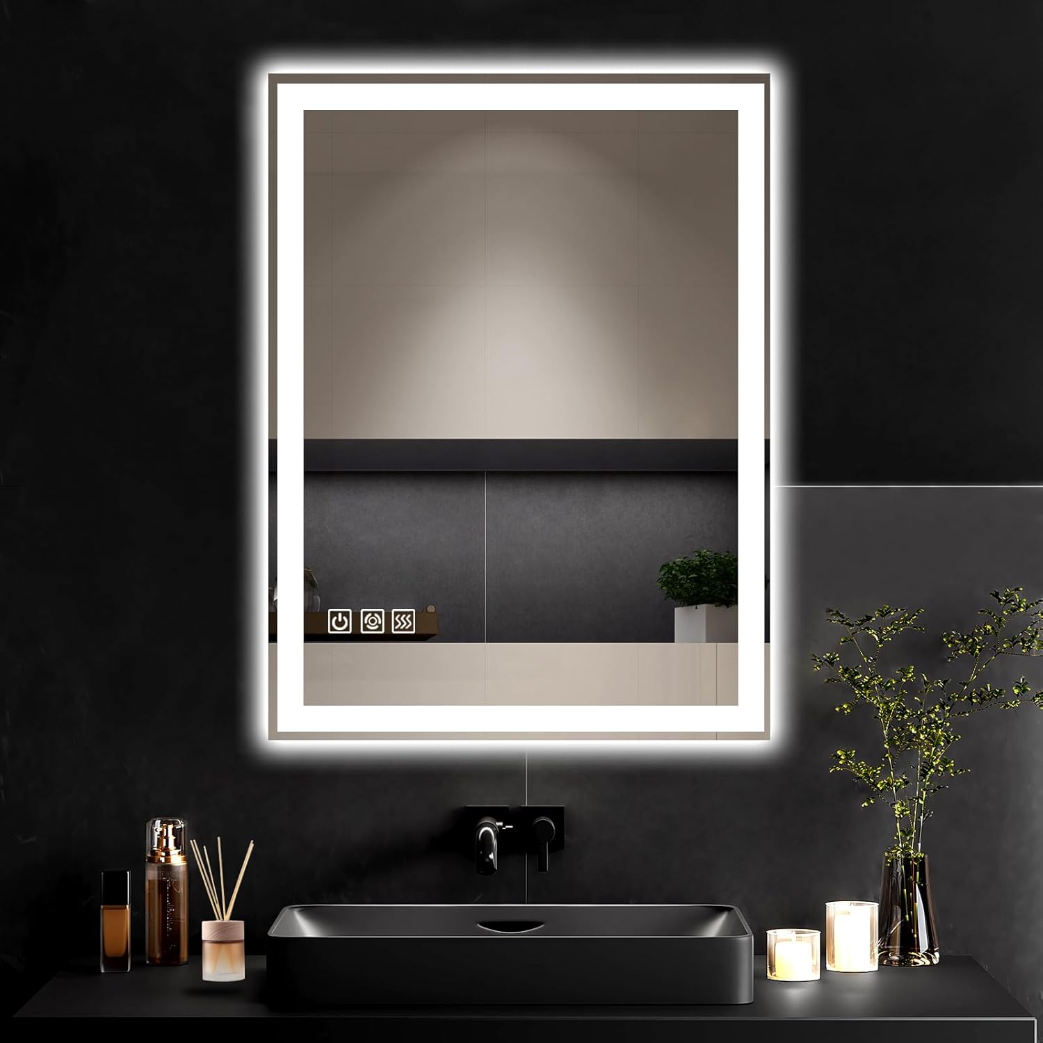 24"X32" LED Bathroom Vanity Mirror with Lights, Anti-Fog, Dimmable, Lighted Bathroom Mirror for Wall, Memory Function, Tempered Glass, Shatter-Proof, Backlit & Front Lit