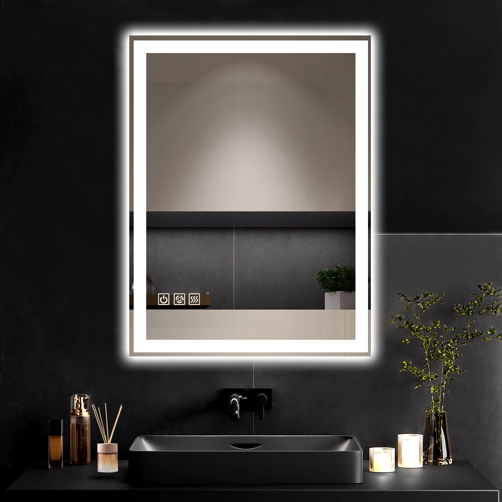 24"X32" LED Bathroom Vanity Mirror with Lights, Anti-Fog, Dimmable, Lighted Bathroom Mirror for Wall, Memory Function, Tempered Glass, Shatter-Proof,