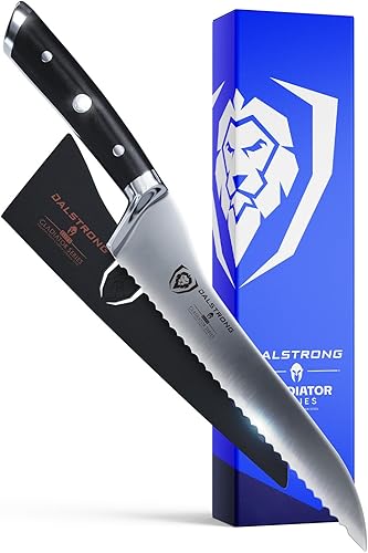 Miniatura 8 de DALSTRONG Cuchillo de pan dentado 10 pulgadas serie Gladiador acero forjado alemán de alto carbono mango G10 funda incluida certificado NSF