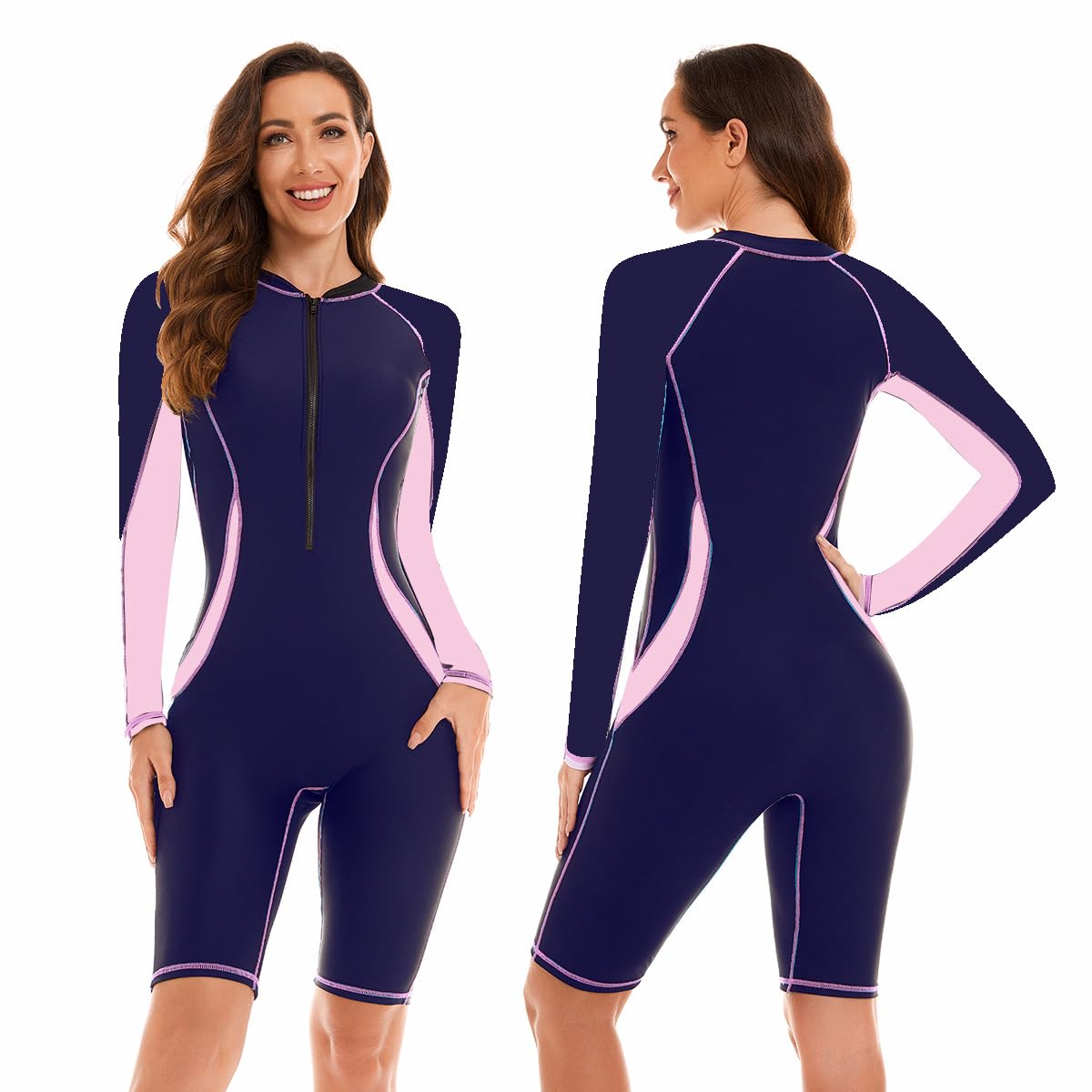 Donna Rash Guard Un Pezzo Rash Guard Swimsuits Surfing Diving Suits Swimwear per Le Donne(Multicolore-356)