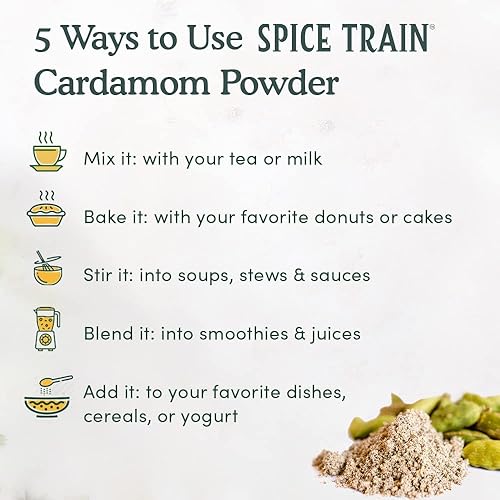 Miniatura 6 de SPICE TRAIN, Comino en polvo (14.00 oz) + polvo de cardamomo (3.53 onzas)