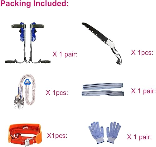 Vista 6 de Tree Climbing Spikes, Tree Climbing Gear with Non-Slip Pedal, Adjustable Tree Climbing Tool Set