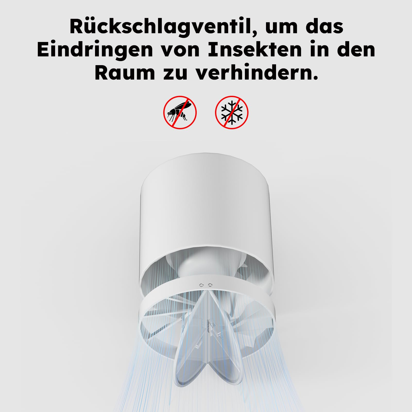 Ventilateur tubulaire 100 mm - Silencieux - 130 m³/h - Pour salle de bain, WC, cuisine, serre, tente, garage - Blanc - 100 mm - Avec prise de 1,5 m(4 inch)