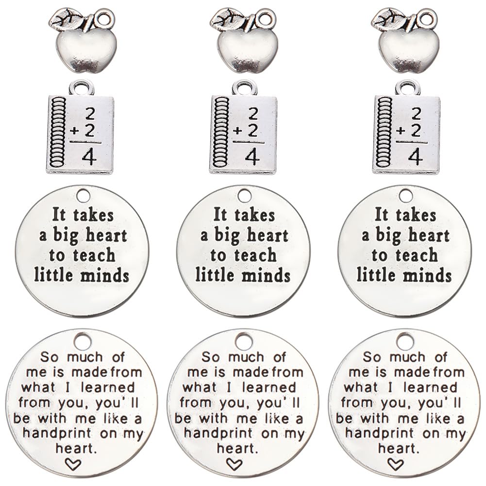 Breloques d'enseignants et d'étudiant SUNNYCLUE pour pendentif et bracelet DIY tableau noir