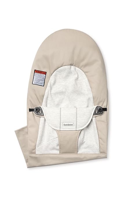 BabyBj?rn Fabric Seat for Bouncer, Cotton/Jersey, Beige/Grey
