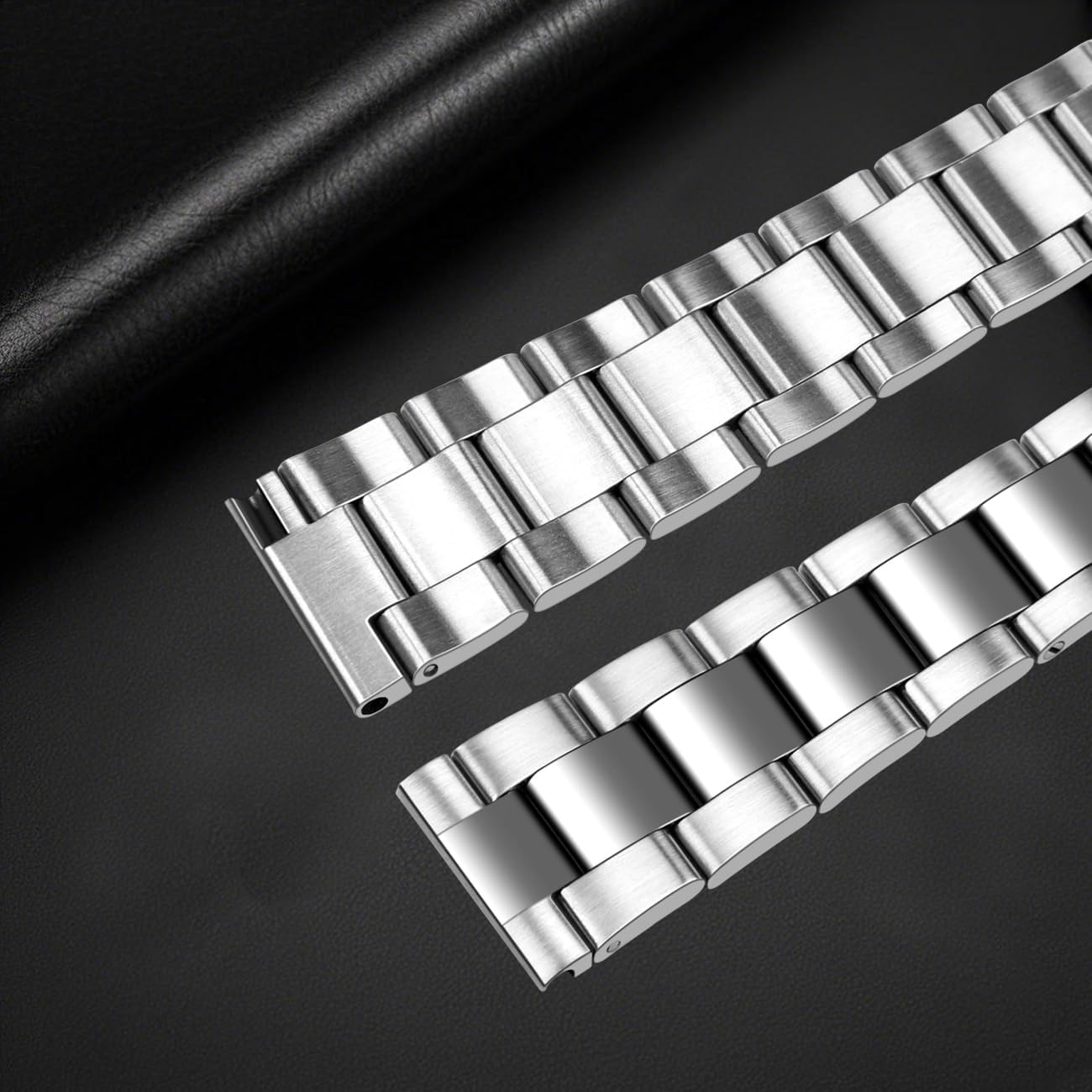 20mm 22mm Metal Watch Band for Men Screw-In Stainless Steel Watch Band Straight with Curved Ends Watch Bracelet Replacement Strap with Classic Diving Buckle Sliver-Gold