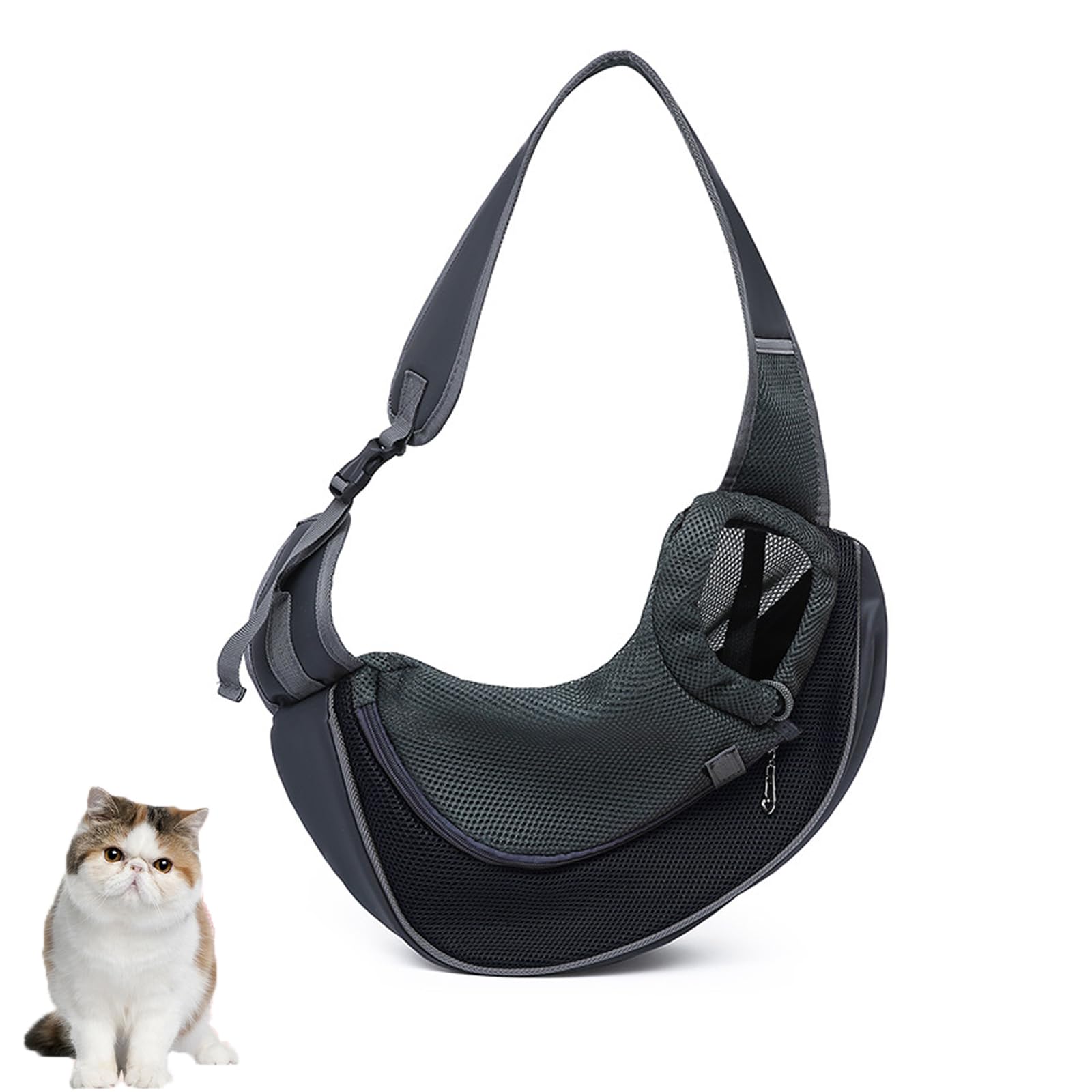 1Pcs Dog Carrier Bag, Dog Sling Carrier for Small Dogs and Cats Adjustable Shoulder Strap, Oxford Fabric with PVC Mesh