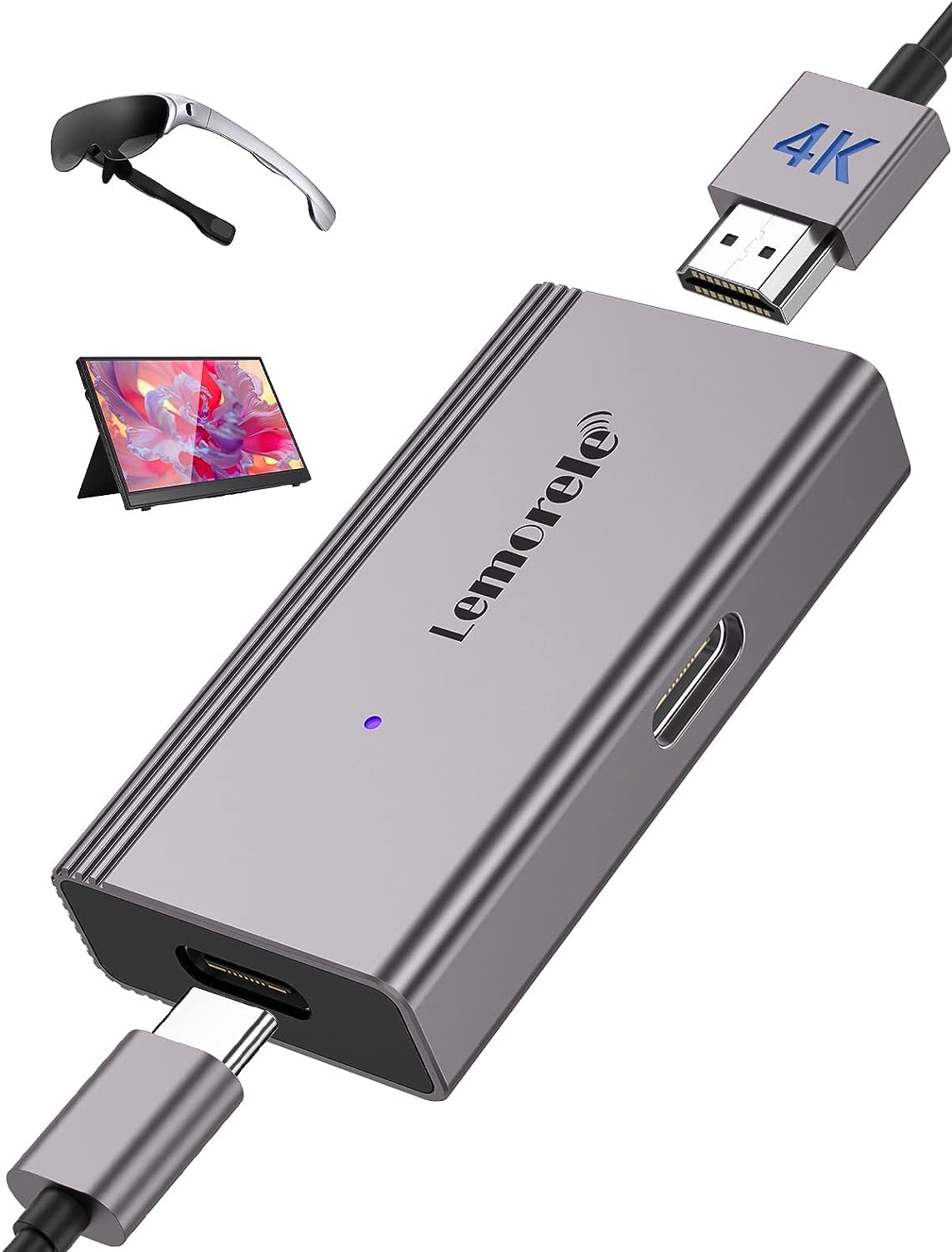 Buy Lemorele HDMI to USB Type C Adapter 4K60HZ w/Cable Design, Plug