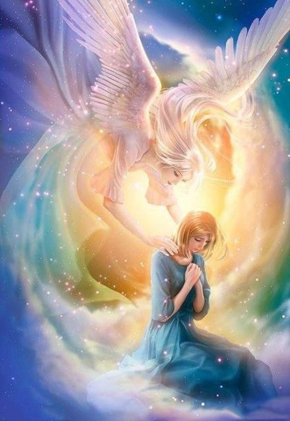 DIY 5D Diamond Painting by Number Kits, Angel Girl Star 5D Diamond Painting Kit by Number Full Drill Diamond Painting Kit Home Wall Decor Nearzstorn (Angel Girl Star, 40x30cm)