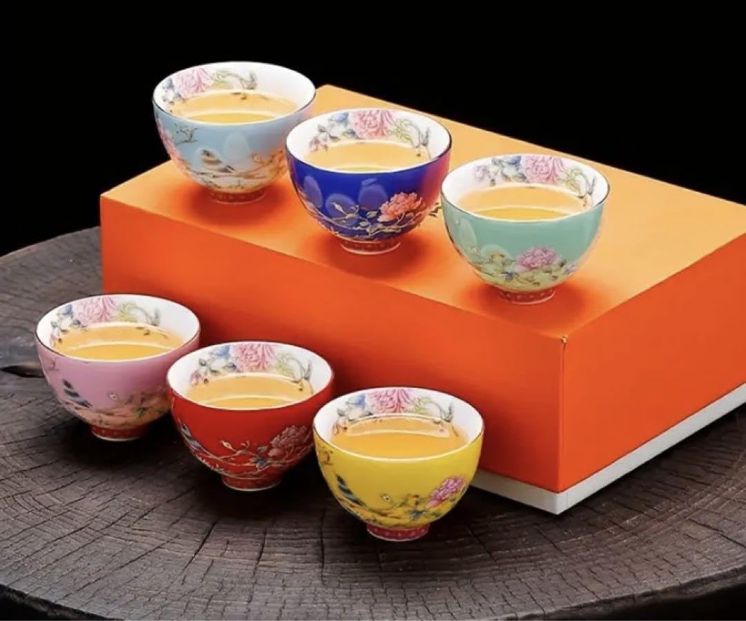 Amazon.co.jp: 茶器 セット プラナカン 中国 6つセット 湯呑み 台湾