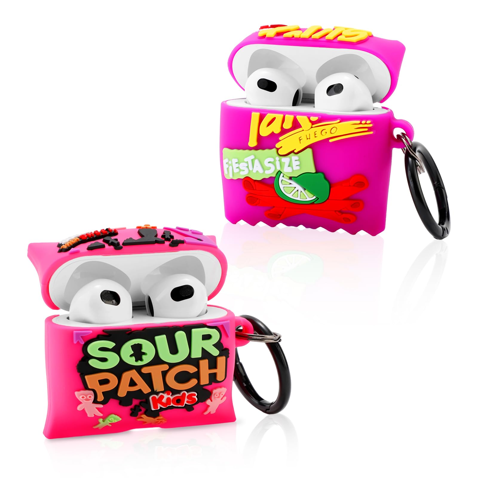 [2Pack] Gedicht for Airpods 3rd Generation Case, Cute AirPods 3 Cartoon Character Case,Unique Design Funny Fun Kawaii 3D Cartoon Characters Silicone AirPods 3 Case for Men Women,Pink Candy