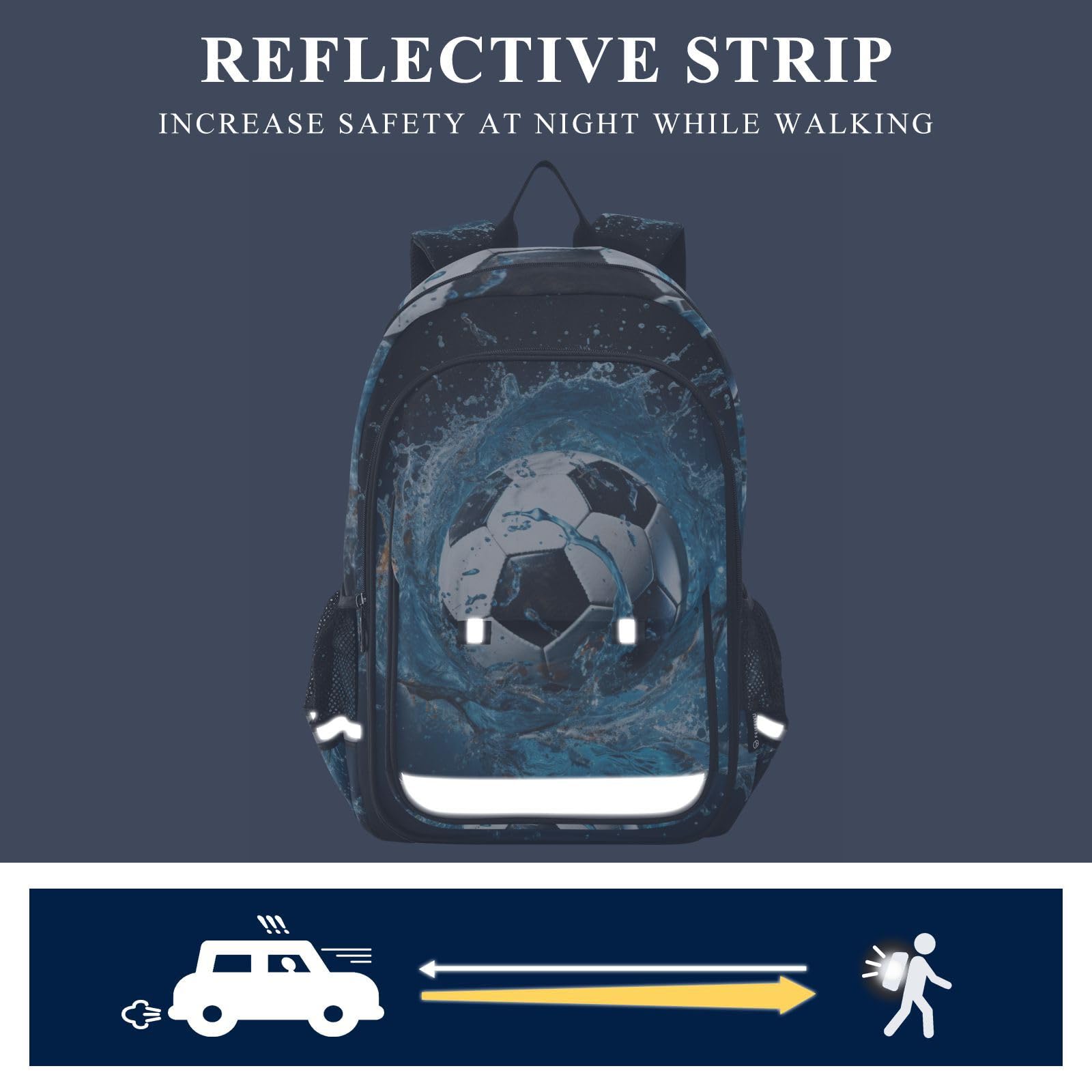 Fútbol De Agua Azul Fresco Mochila Escolar para Estudiantes, Mochilas para Niños, para Viajes y Adolescentes