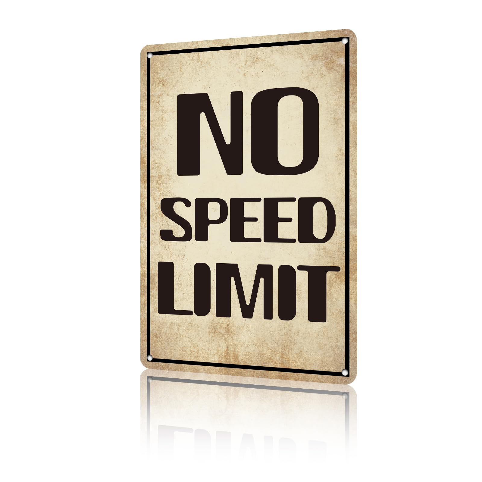 Anceky Tin Sign No Speed Limit Metal Signs Funny Wall Decor for Office Yard Fence Home Cafe 12×16 Inch