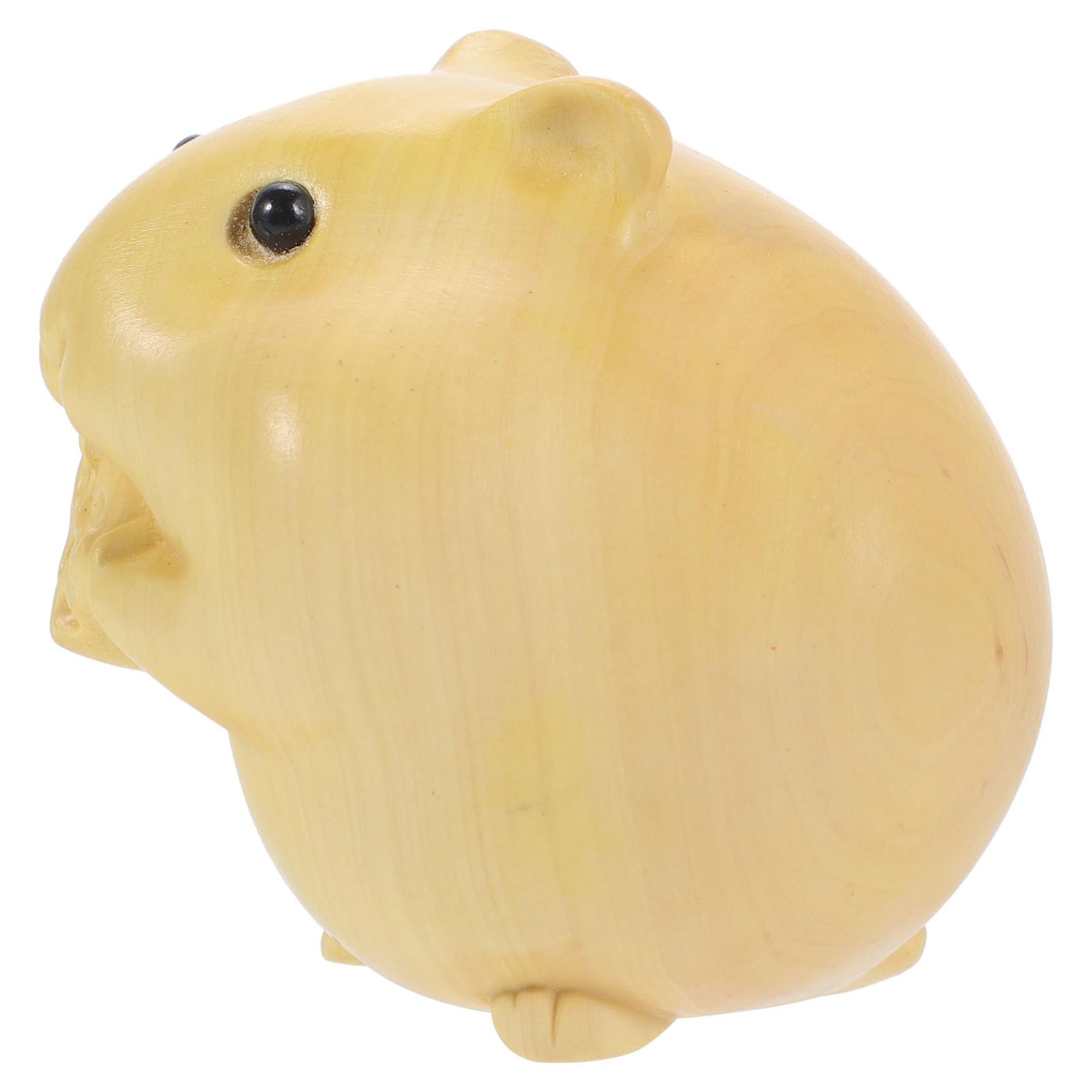 YARNOW 4pièces Figurine Bois De Hamster Sculptée Main Décoration Animale Adorable Bois Statuette Mignonne pour Maison Bureau