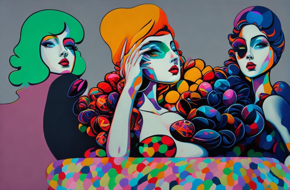 Affiches sur toile SERENDIPITP art mural abstrait Strange Odd Bedfellows Œufs 58x90 cm
