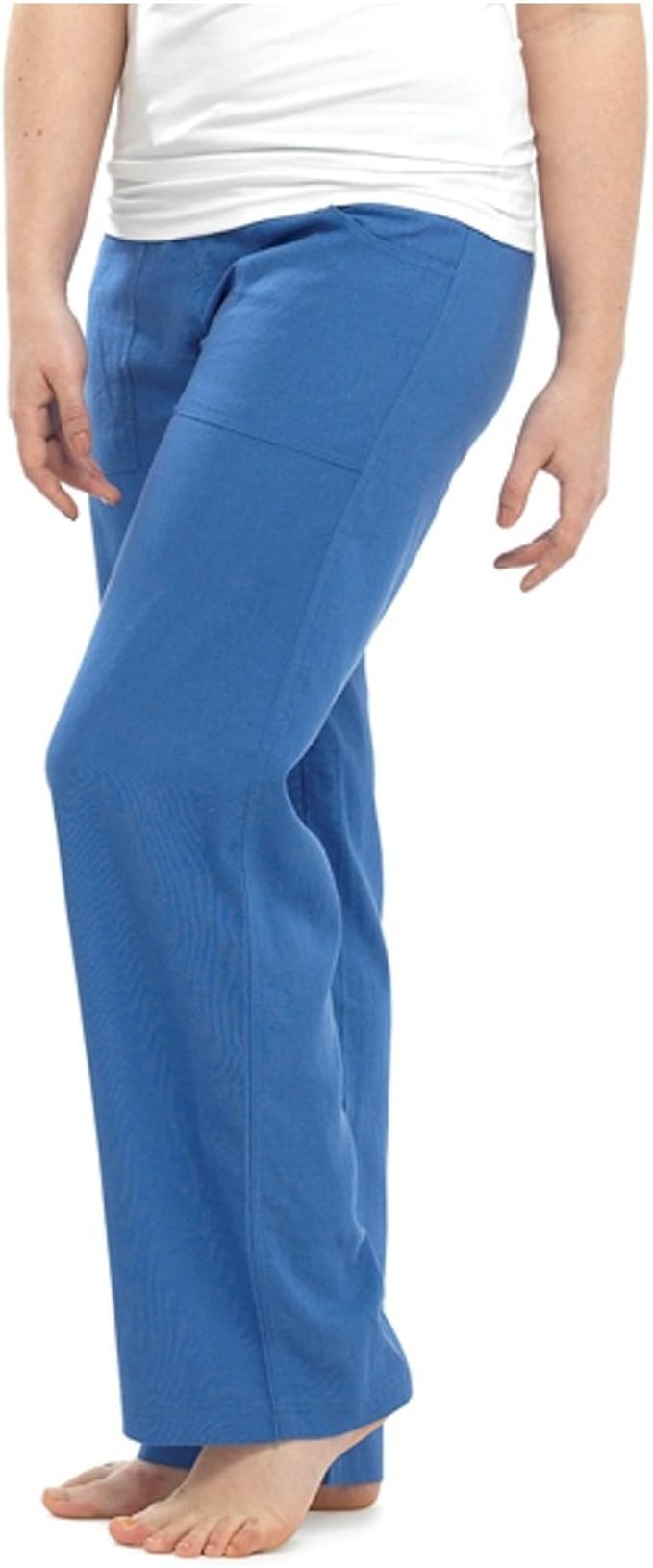 Ladies Women Full Length Linen Trousers 