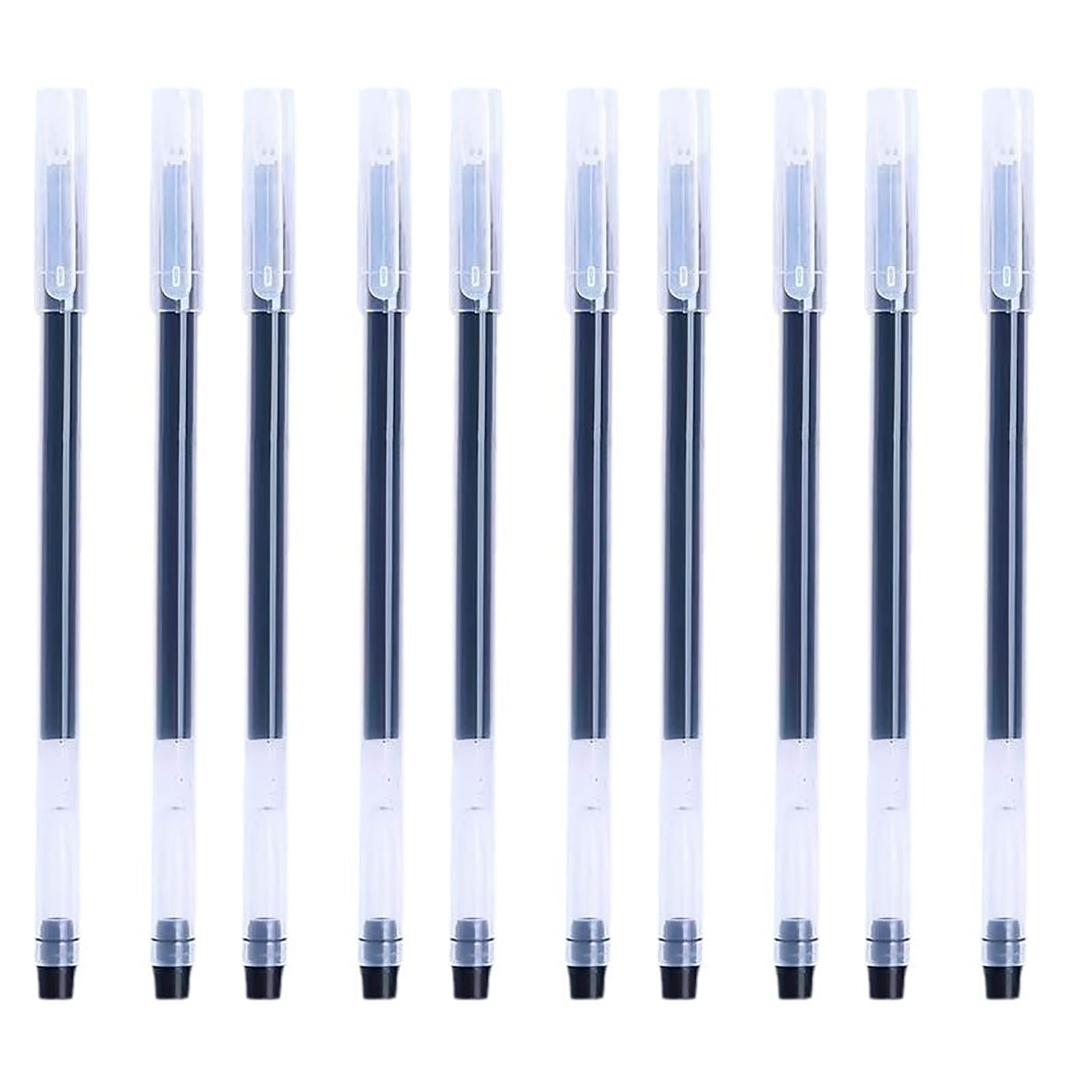 Lot de 10 stylos à encre gel, 0,5 mm, stylos à encre lisse, séchage rapide, noir