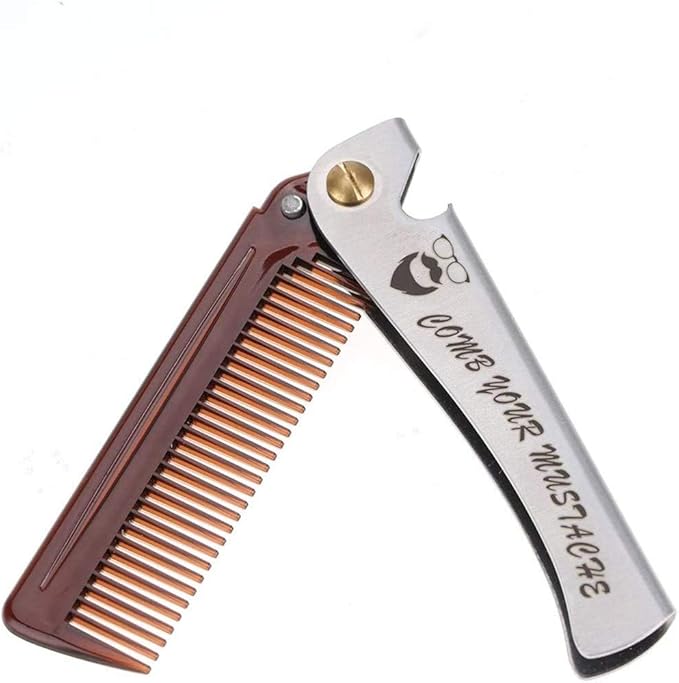 CONGGUANHair&Beard Comb Stainless Steel Comb Moustache Shaping Comb