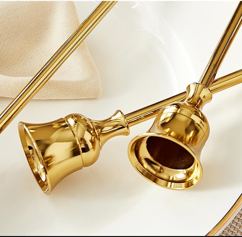 Miniatura 7 de Juego de 3 portavelas cónicos dorados, portavelas dorado para velas cónicas clásicas, para bodas, fiestas, vacaciones de Acción de Gracias (dorado)