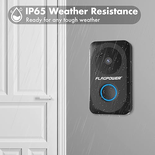 Miniatura 6 de Cámara de timbre inalámbrica, cámara inteligente de timbre de video con timbre, audio de 2 vías, visión nocturna, compatible con WiFi de 2.4G,