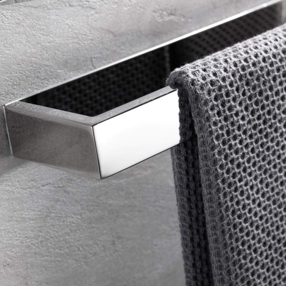 35cm Bagno in Acciaio Inox Anello Portasciugamani Autoadesivo Senza Forare Portasciugamani Bagno Cucina Design Semplice Superficie (Cromata)