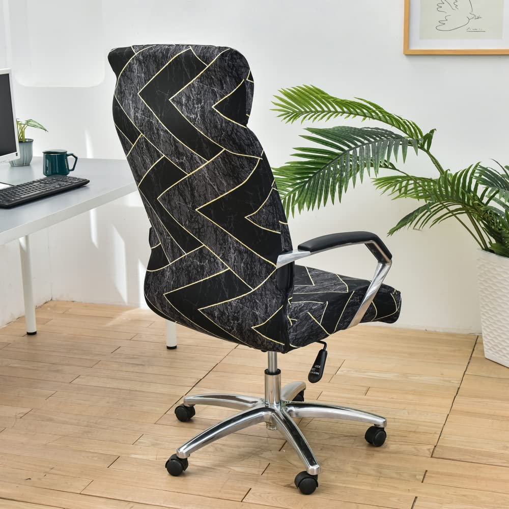 Housse de Chaise de Bureau Housse de Chaise d'ordinateur Rotatif Extensible Couvre Chaise pivotante imprimée pour Chaise de Bureau