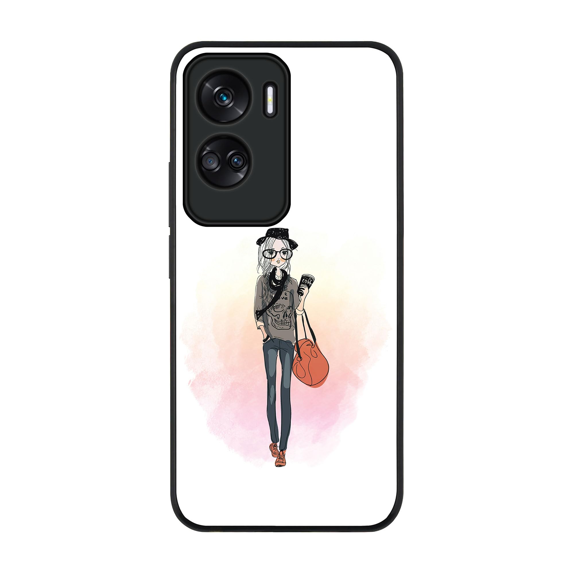 StylizeddCover for Honor 90 Lite 5G / Honor X50i 5G Case, Rugged Black Slim Fit Soft Flexible Anti Drop TPU Gel Thin Protective Phone Case - Fashionista