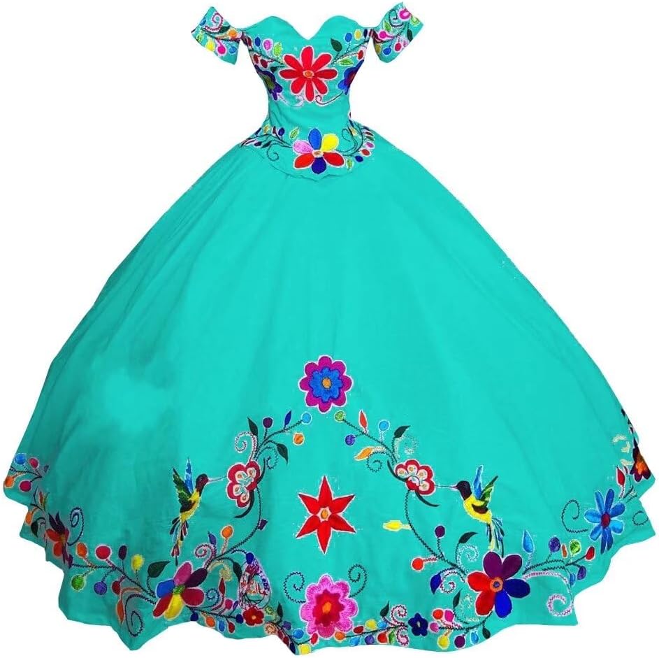 Off Shoulder Long Sleeves Mexcian Embroidered Quinceanera Dresses Charro  Ball Gowns Wedding 2025