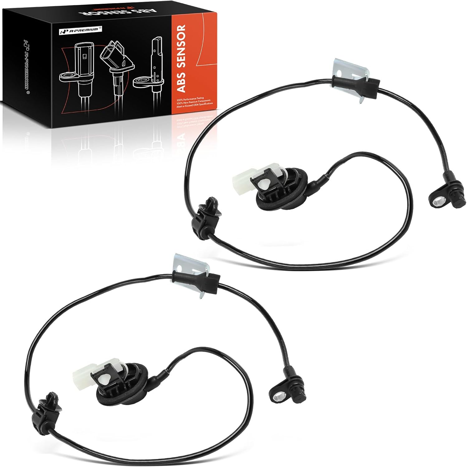 A-Premium 2PC Set Rear ABS Wheel Speed Sensors Compatible with Mazda CX-5 CX5 2013 2014 2015, FWD - Rear Driver and Passenger Side, Replace# K0114371YA