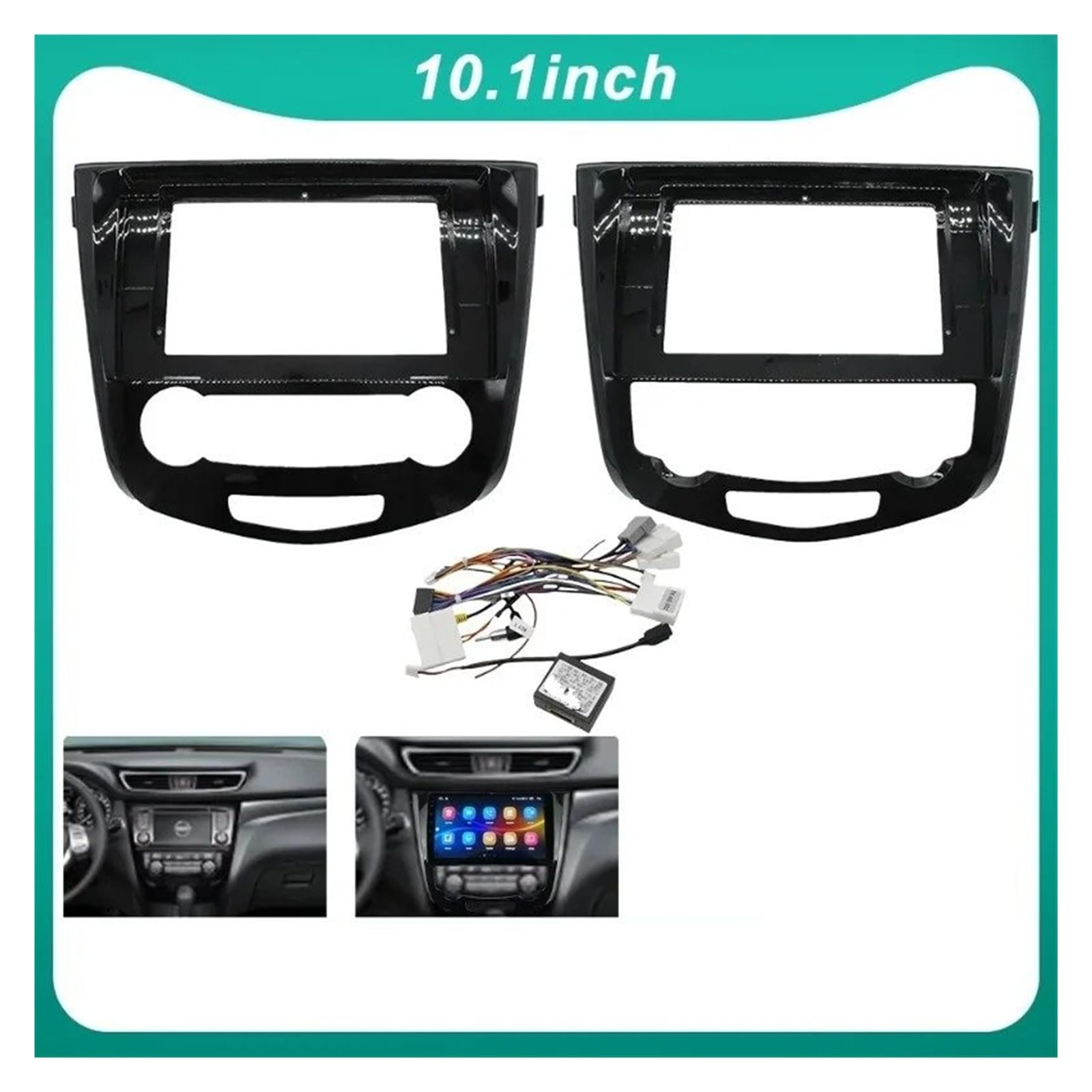 Mascherina Autoradio Cornice Stereo Autoradio Cornice Stereo 10.1 Pollici Fascia Schermo Android GPS Lettore MP5 Dash Copertura per Nissan per Qashqai per Xtrail 2015-2019