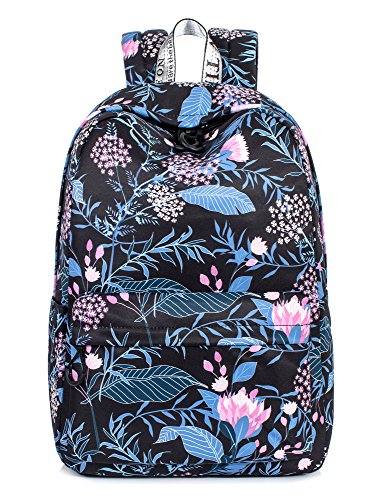 Water Resistant Floral Laptop Backpack College Bags Women Daypack Travel Bag Fits up to 15.6-Inch Laptop by TOPERIN Floral [9091]