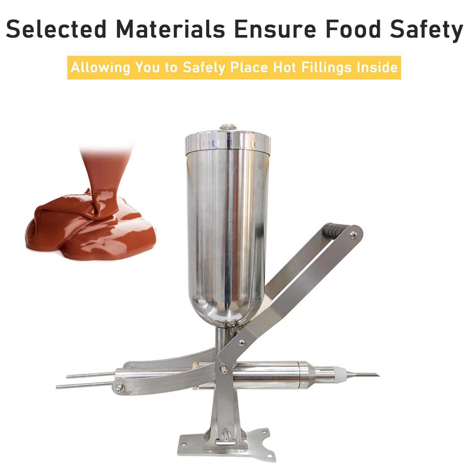 piudoiliy Latin Fruit Churro Jam Filling Machine 5L Stainless Steel Manual Filling Machine Cream Filler for Donuts Desserts — view 3