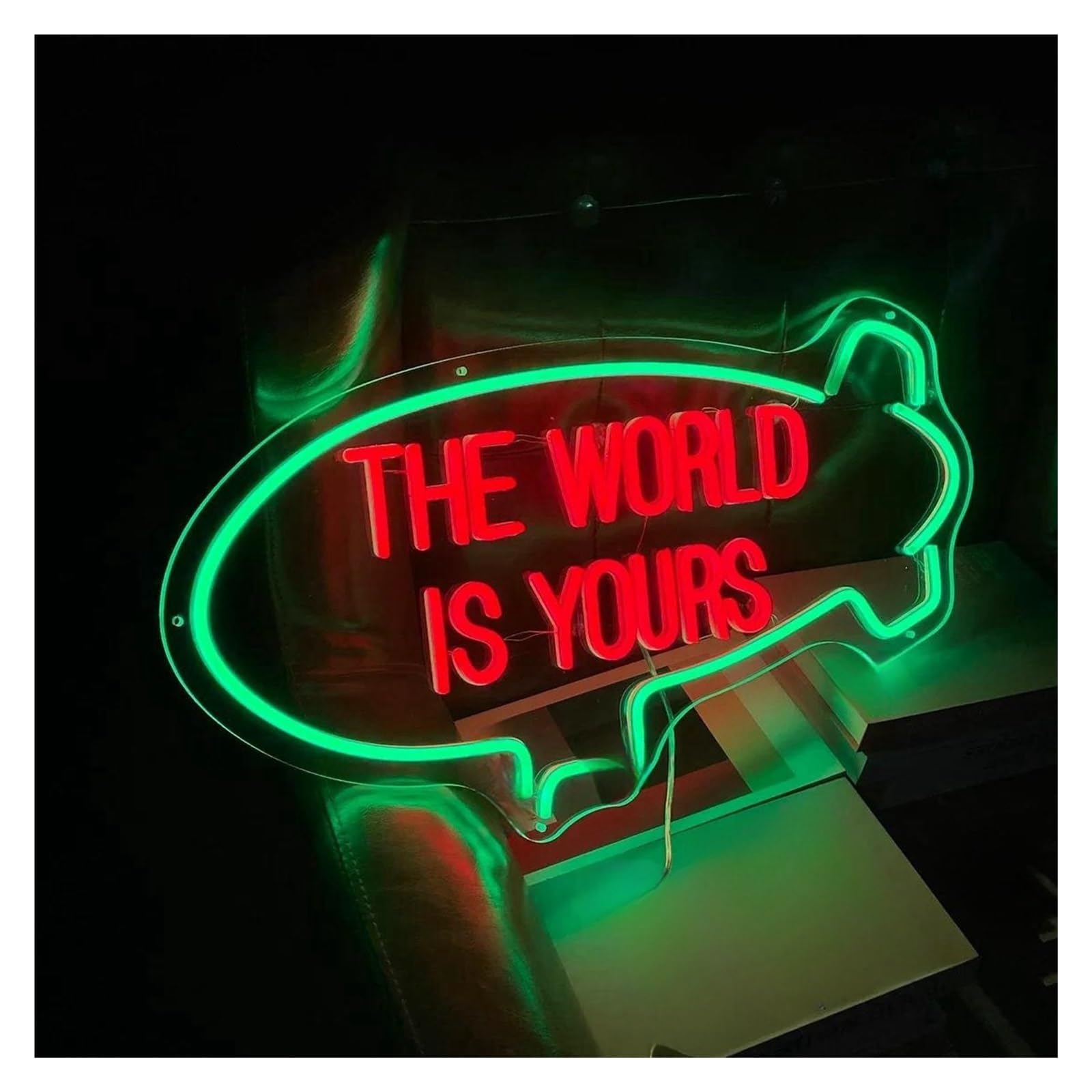 Lemst D Signs Lamp The Worl Is Yours Neon Sign Light Immable Usb Powere For Home Room Bedroom Teenagers Children's Kids Room Kids Birthday Ecor 42Cmx20cm(D)